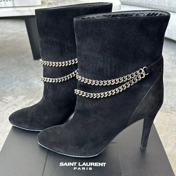 Like New - Saint Laurent Paris Boots - Black Suede - Picture 2 of 9
